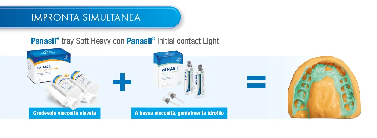 Panasil tray Soft Heavy con Panasil initial contact Light